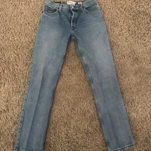 Women’s Re/Done Cindy Crawford “The Crawford” Straight Blue Jeans sz 28